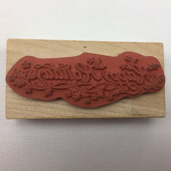 Happy Holidays 2001 PSX Rubber Stamp E079 Stars Card Making Craft Scrapbooking - Picture 2 of 6